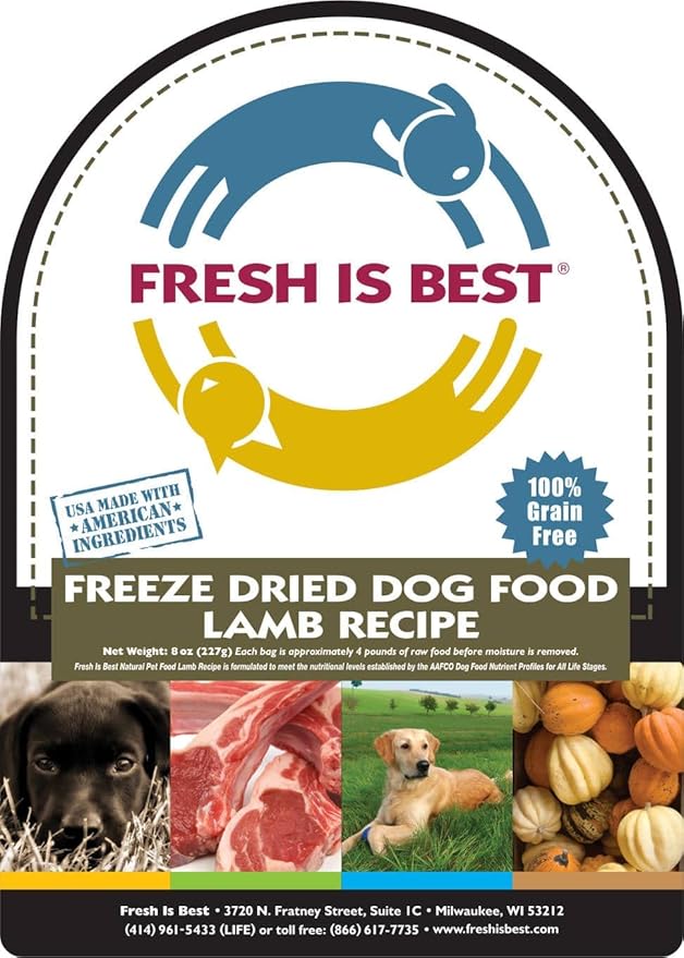 Fresh Is Best - Freeze Dried Raw Dog Food - Lamb, 16 Ounces