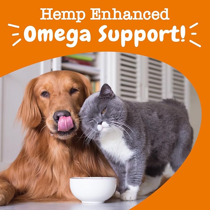 Zesty Paws Salmon Omega Oil Hemp for Dogs and Cats with Wild Alaskan Salmon Oil Omega 3 and 6 Fatty Acids with EPA DHA for Pets Supports Normal Skin Moisture and Immune System Function 32oz