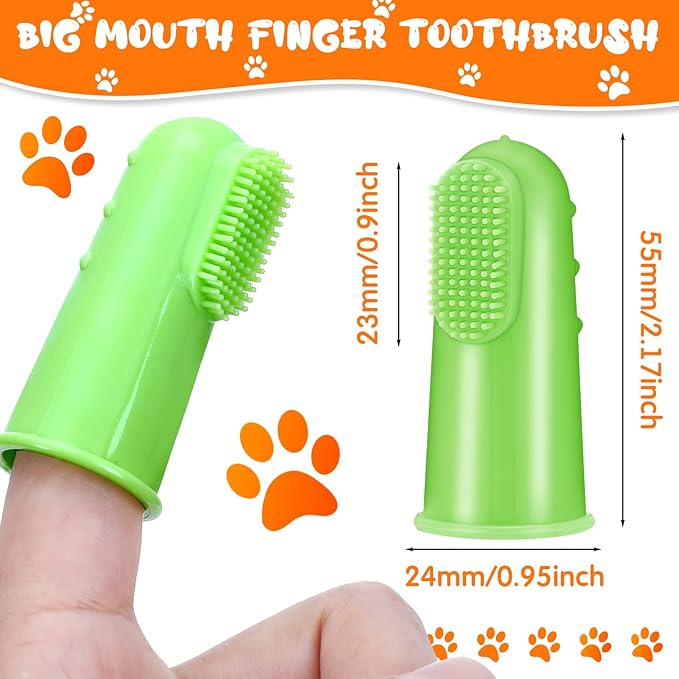 80 Packs Dog Toothbrush Soft Finger Brushes Pet Finger Toothbrush Easy Teeth Cleaning Dog Tooth Brush Oral Care Pet Dental Brush Pet Cleaning Finger Covers for Small Cats and Puppy
