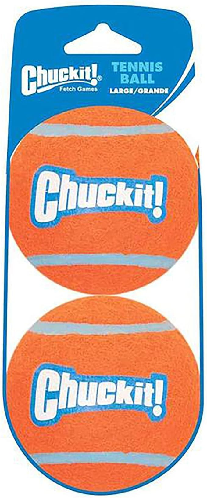 Chuckit Dog Tennis Ball Dog Toy, Large (3 Inch Diameter) for dogs 60-100 lbs, Pack of 2