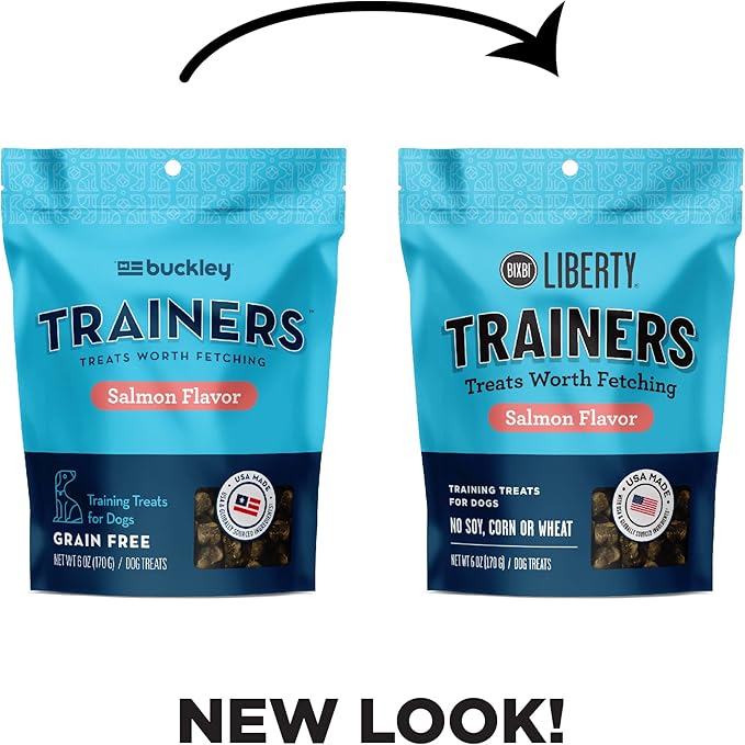 BIXBI Liberty Trainers, Salmon (6 oz, 1 Pouch) - Small Training Treats for Dogs - Low Calorie and Grain Free Dog Treats, Flavorful Pocket Size Healthy and All Natural Dog Treats