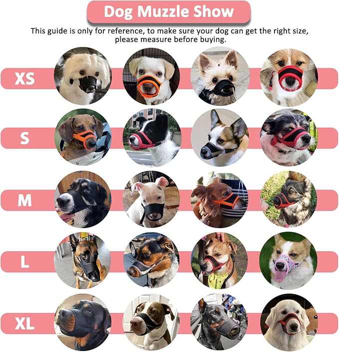 LUCKYPAW Dog Muzzle, Soft Dog Muzzles for Small Medium Large Dogs, Breathable Muzzles to Stop Biting and Chewing with Pattern, Allows Panting and Drinking(Pink Flamingo,S)