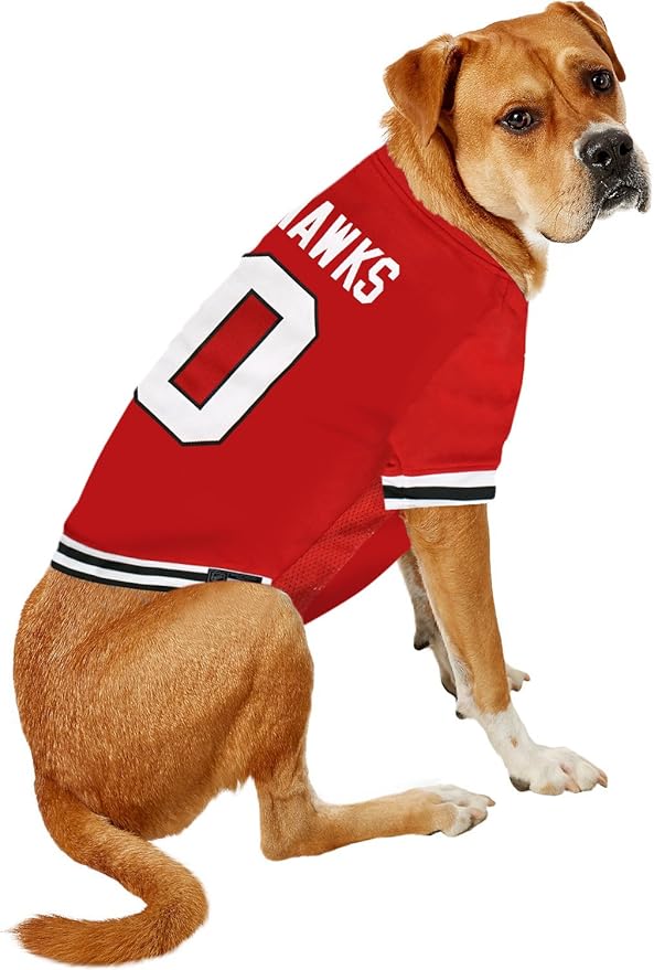 Pets First NHL Chicago Blackhawks Jersey for Dogs & Cats, Medium. - Let Your Pet Be A Real NHL Fan!