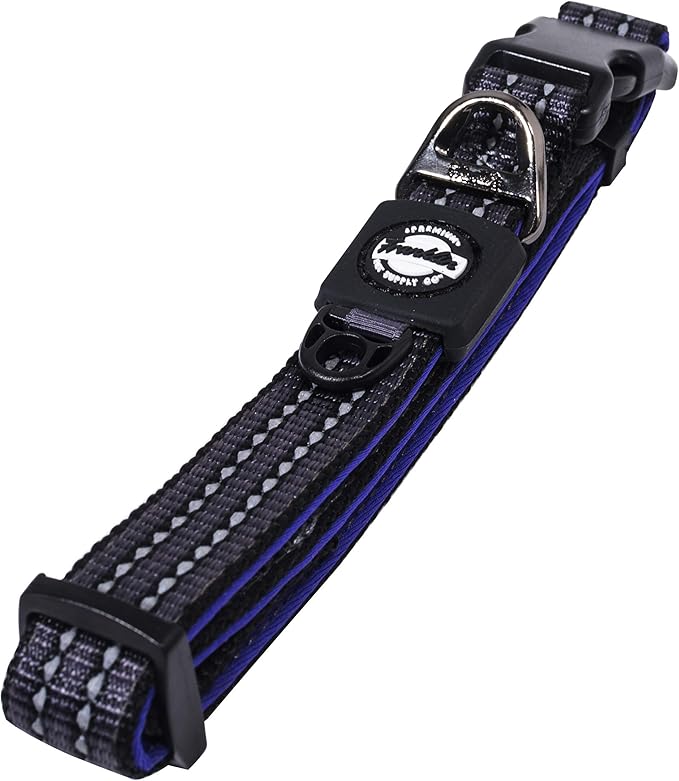 Nylon Dog Collar – Reflective – Franklin Pet Supply Co™ – Comfort Fit – Neoprene – Adjustable – Large – Purple