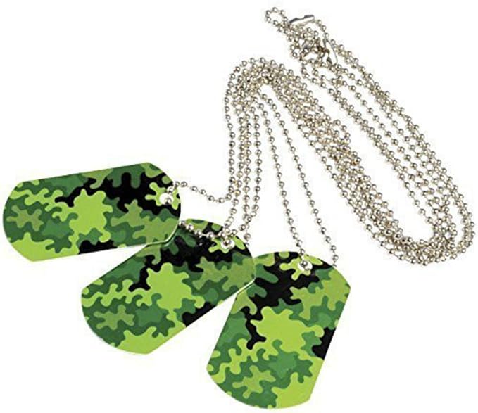 U.S. Toy Camouflage Camo Metal Dog Tags (Lot of 12)
