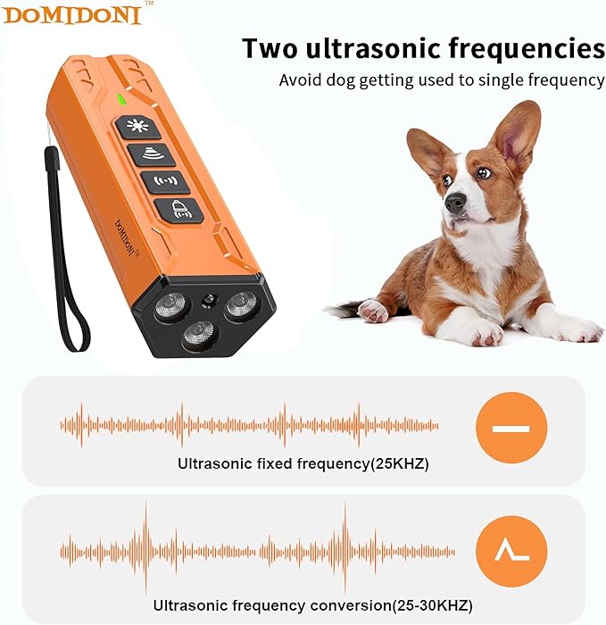 2024 Dog Bark Deterrent Device - Anti-Bark Devices for Dogs, No More Barks Dog Training Tool-Most Effective Dog Behavior Aid- Barking Eliminator Indoor/Outdoor, Dog Silencer/Behavior Corrector(Orange)
