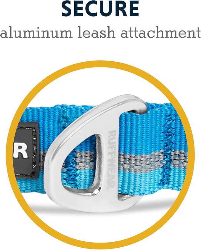 Ruffwear, Crag Dog Collar, Reflective and Comfortable Collar for Everyday Use, Blue Dusk, 11"-14"