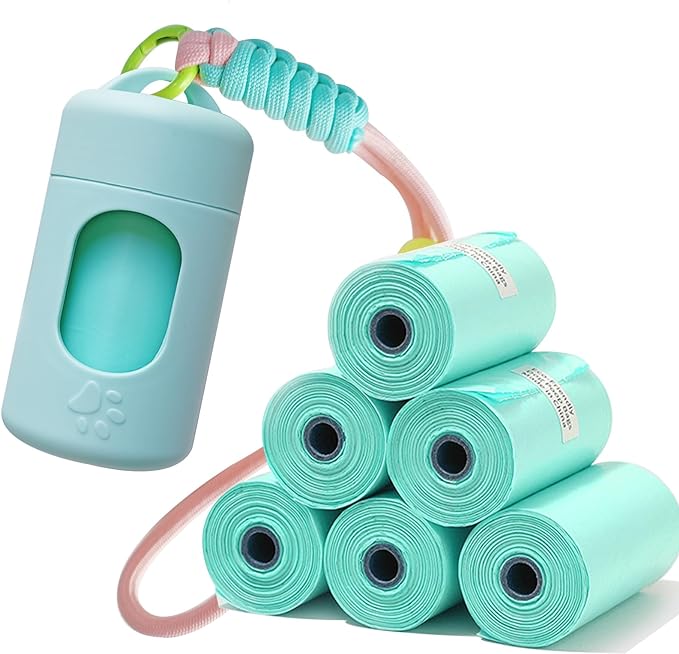 A&H ZIER Poop Bags Holder with Portable Colorful Lanyard, Soft-touch Dog Poop Bags Dispenser Dog Waste Bags, Compatible with any Dog Walking Accessories