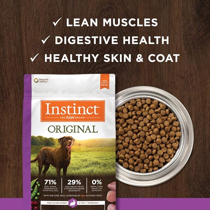 Instinct Original Grain Free Recipe with Real Rabbit Natural Dry Dog Food, 20 lb. Bag