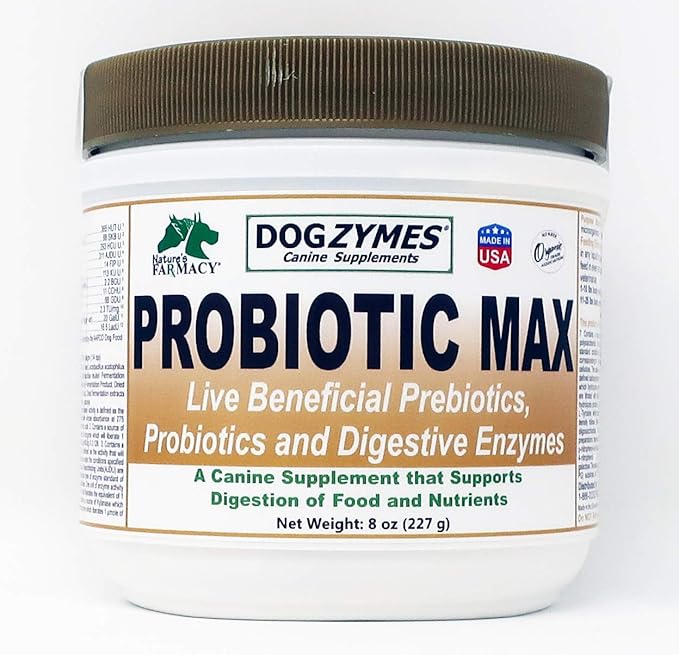 Dogzymes Probiotic Max -10 Billion CFU's Probiotics, Prebiotics, Digestive Enzymes - (8 Ounce)