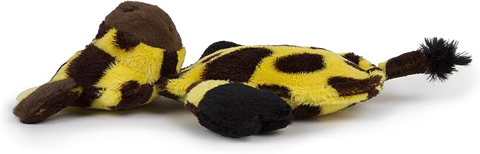 Hear Doggy Chew Guard Flats Toy, Giraffe, Yellow/Brown Ultrasonic Silent Squeaker Dog Toy, Large