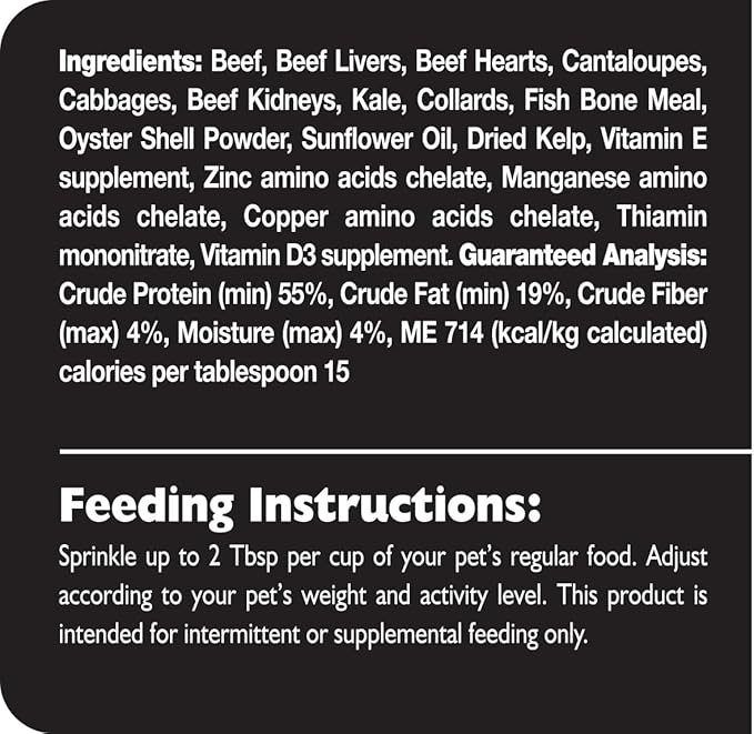 Fresh Is Best - Tasty Trimmings Freeze Dried Raw Meal Topper for Dogs & Cats - Beef, 6 Ounces