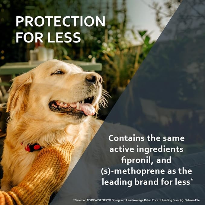 SENTRY PET CARE SENTRY Fiproguard for Dogs, Flea and Tick Prevention for Dogs (23-44 Pounds), Includes 6 Month Supply of Topical Flea Treatments
