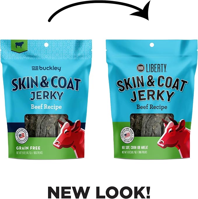 BIXBI Liberty Skin & Coat Support Beef Liver Jerky Dog Treats,5 oz-USA Made Grain Free Dog Treats-Antioxidant Rich to Support Shiny,Full Bodied Coats-High in Protein,Whole Food Nutrition,No Fillers