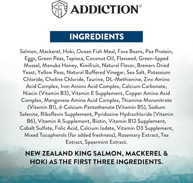 Addiction Wild Islands Pacific Catch Premium King Salmon Mackerel & Hoki Dry Dog Food - 4 lb