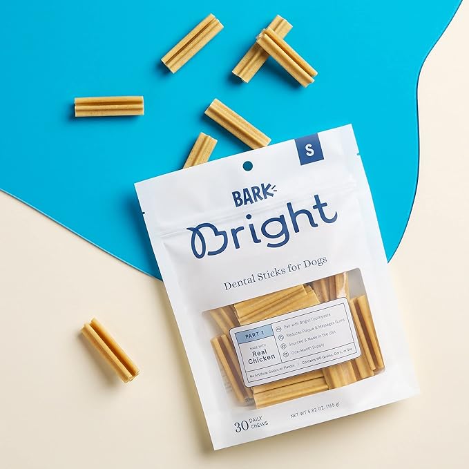 Bark Bright Dental Sticks for Small Dogs Chews, 5.82 oz, Count of 30