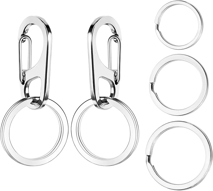 JOVITEC 3 Sets Dog Tag Clip Dog ID Tag with Rings Holder for Dogs and Cats Collars Harnesses