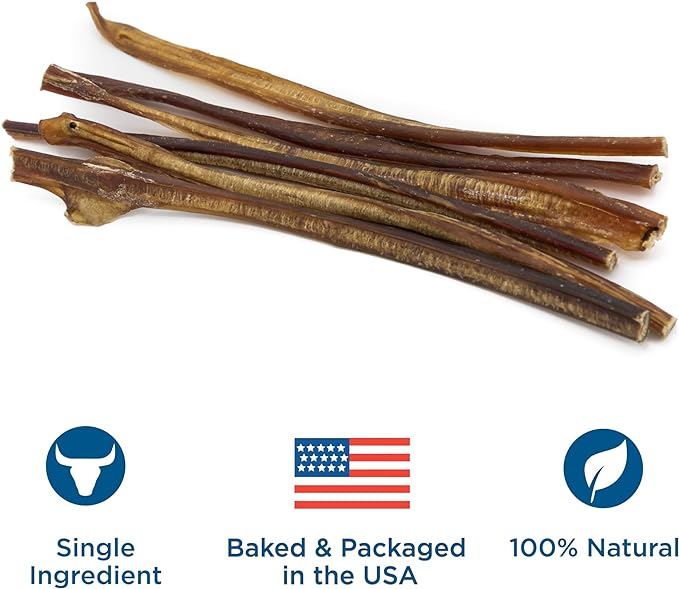 Best Bully Sticks 12 Inch Odor Free Bully Sticks for Dogs, 12 Pack - 100% Natural, Grass-Fed Beef, Digestible Bully Bones, Grain and Rawhide Free, Odorless Dog Bully Sticks for Large Dogs