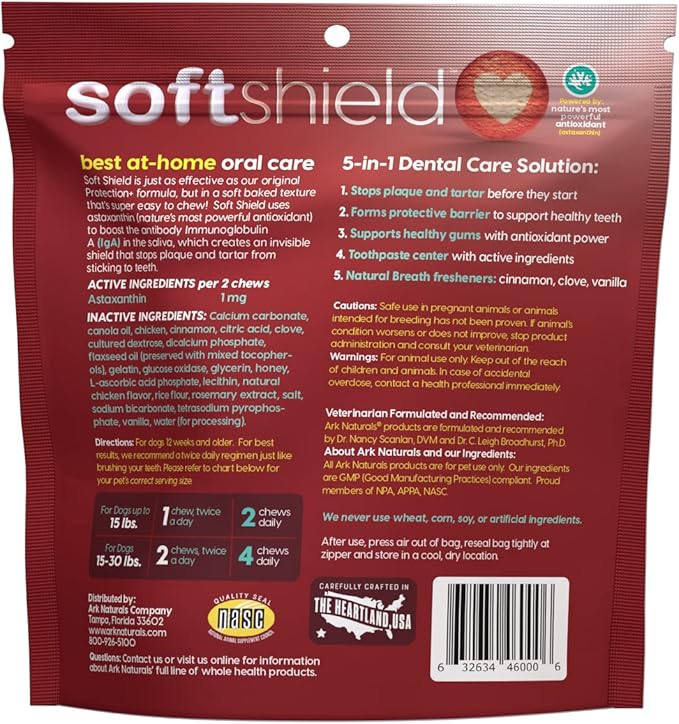 Ark Naturals Soft Shield Protection+ Brushless Toothpaste, Dog Dental Chews for Small Breeds, Stops Plaque and Tartar, Freshens Breath, 12oz, 1 Pack