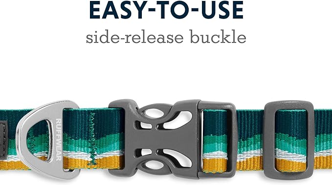 Ruffwear, Crag Dog Collar, Reflective and Comfortable Collar for Everyday Use, Seafoam, 20"-26"