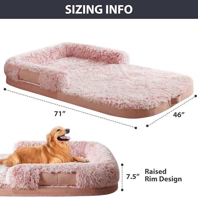 Human Dog Bed for People Adults, Dog Bed for Humans Size Fits You and Pets, Washable Faux Fur Orthopedic Human Dog Bed for People,Dog Bed for Humans