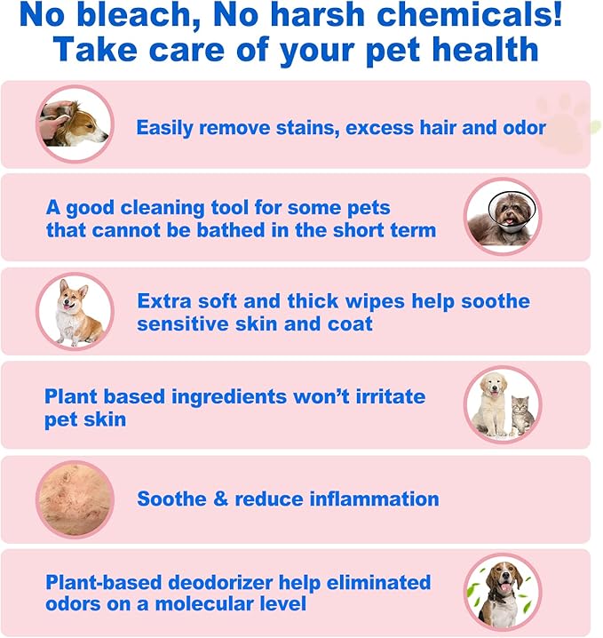 DR.EASY Lavender 200ct Scent Pet Wipes for Dogs and Catsļ¼Ears, Face, Butt, Body and Eye āConvenient, Natureļ¼Home or Travelļ¼Best Pet Supplies