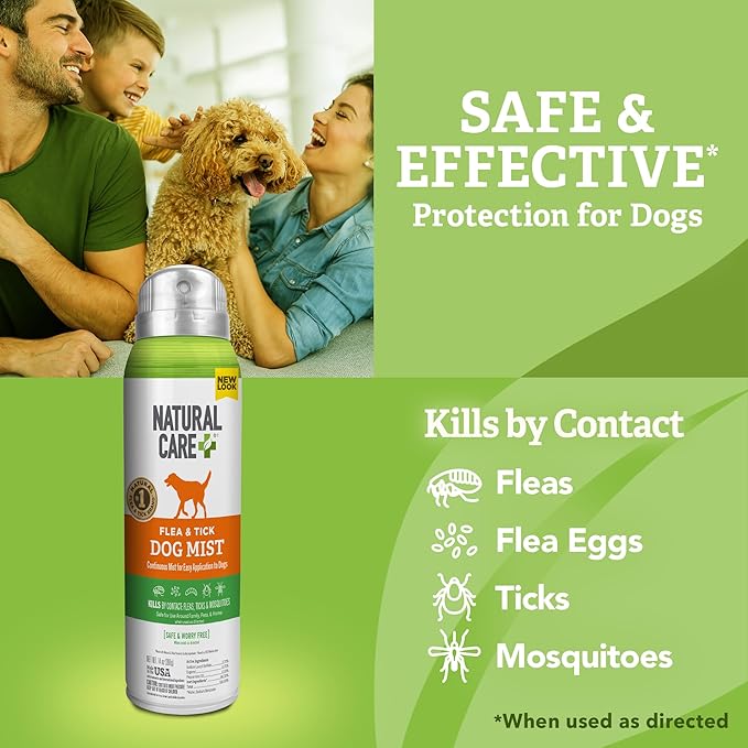 Flea and Tick Spray for Dogs and Cats - Flea & Tick Treatment for Dogs and Cats - Flea & Tick Killer with Certified Natural Oils - 14 Ounces