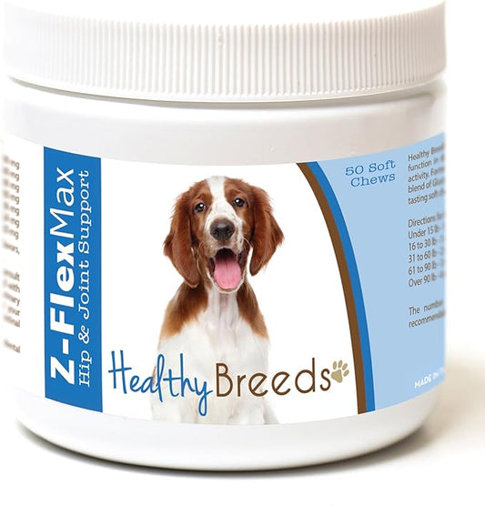 Healthy Breeds Welsh Springer Spaniel Z-Flex Max Hip and Joint Soft Chews 50 Count
