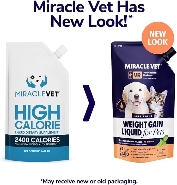High-Calorie Weight Gainer for Dogs & Cats - Multivitamin Nutritional Supplement Gel, Omega Fish Oil, Calcium - Puppy, Senior, Prenatal Cat & Dog Vitamins, Supplements for Weight Gain