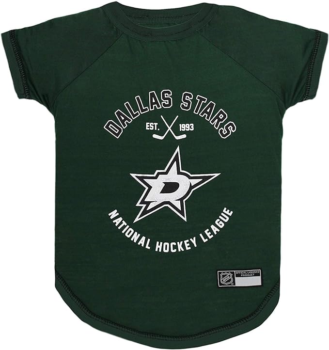 Pets First NHL Dallas Stars Tee Shirt for Dogs & Cats, X-Small. - are You A Hockey Fan? Let Your Pet Be an NHL Fan Too!