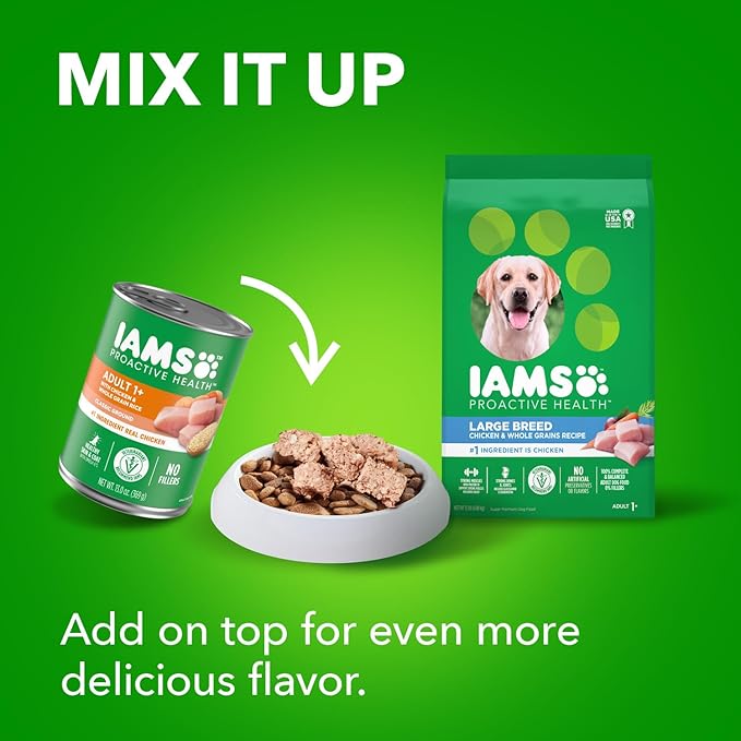 IAMS Adult High Protein Large Breed Dry Dog Food with Real Chicken, 15 lb. Bag
