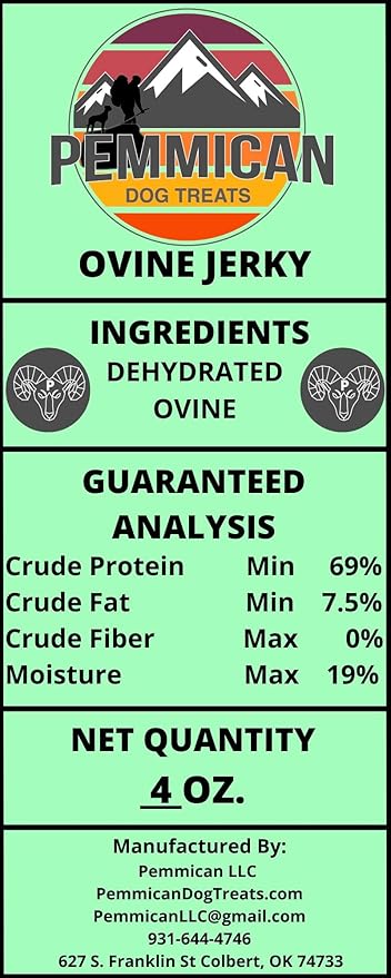 Ovine Jerky - Lamb Steak Treats for Dogs|Organic, All Natural, Single Ingredient, No Preservatives - Made in Oklahoma - 4oz - Unique Product