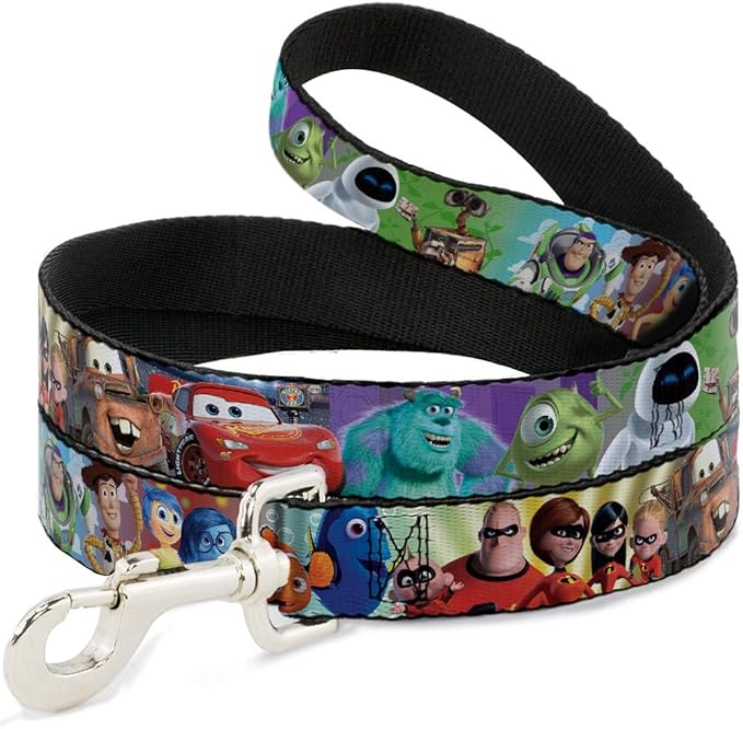 Disney Pet Leash, Dog Leash, Disney Pixar Movie Character Collage, 6 Feet Long 1.0 Inch Wide