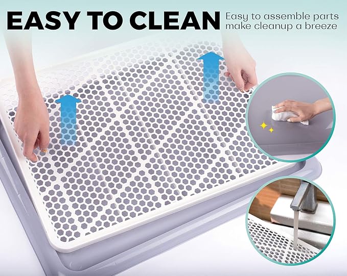 Pet Awesome Dog Potty Tray/Puppy Pee Pad Holder 25”x20” Indoor Wee Training for Small and Medium Dogs