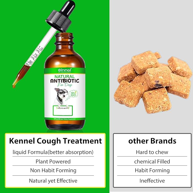 Natural Antibiotics for Dogs, Dog Antibiotics Natural Herbal Supplement, Dog Multivitamin Bacon Flavor-2 Fl Oz