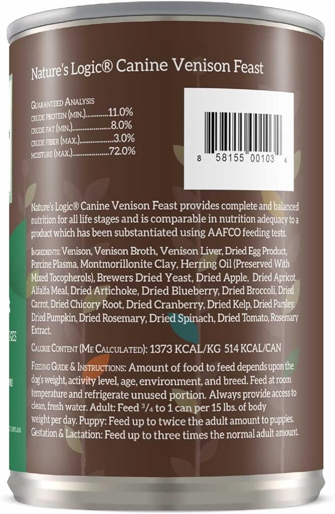 Natures Logic NL00103 Venison Feast Wet Dog Food, One Size