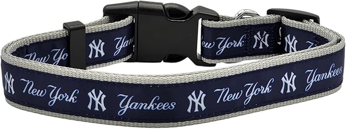 MLB New York Yankees Licensed PET COLLAR- Heavy-Duty, Strong, and Durable Dog Collar. Available in 29 Baseball Teams and 4 Sizes