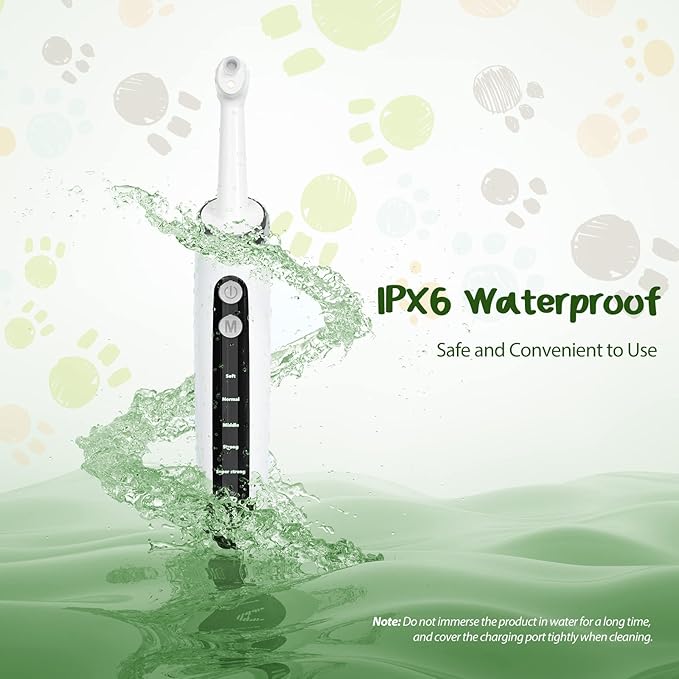Tooth Polisher, Smile-Aid Multifunctional Replacement Head Teeth Cleaning Kit for Daily Cleaning and Care for People, Cats and Dogs, USB Charging, Waterproof