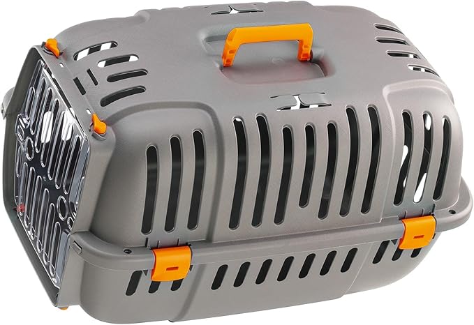 Ferplast Jet Pet Carrier: Value Dog Carrier Suitable for XS Dog Breeds & Small Cats, Assembled Dimensions: 22L x 14.5W x 13H inches, Orange, (73043023PBUS)
