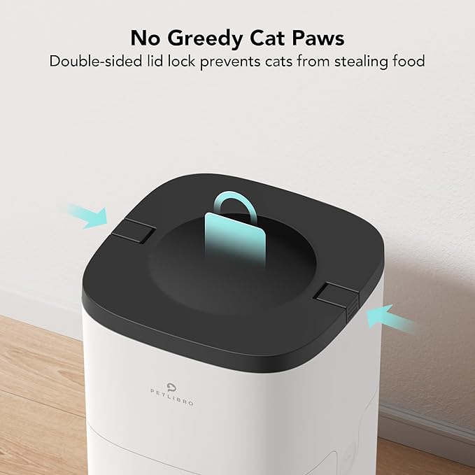 PETLIBRO Automatic Cat Feeder, Automatic Cat Food Dispenser with Timer Interactive Voice Recorder, Auto Cat Feeder with 1-4 Meals Control Dry Food, White Opaque
