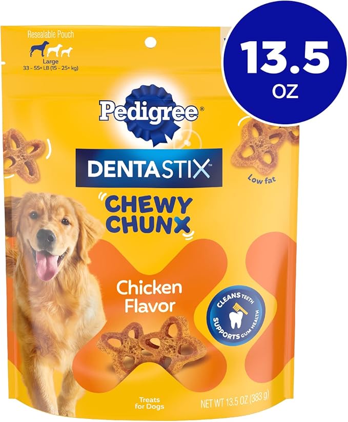 PEDIGREE DentaStix Chewy Chunx Dental Treats, Large Dog – 13.5 oz