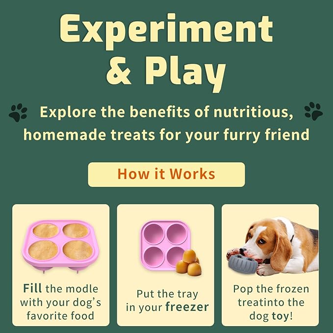 Dog Toy, Dogs Toys to Keep Them Busy, Medium Large Dogs Frozen Treat Toy Holder Treat Dispensing Refillable Homemade Freezable Dog Food, Fillable Rubber Dog Toys