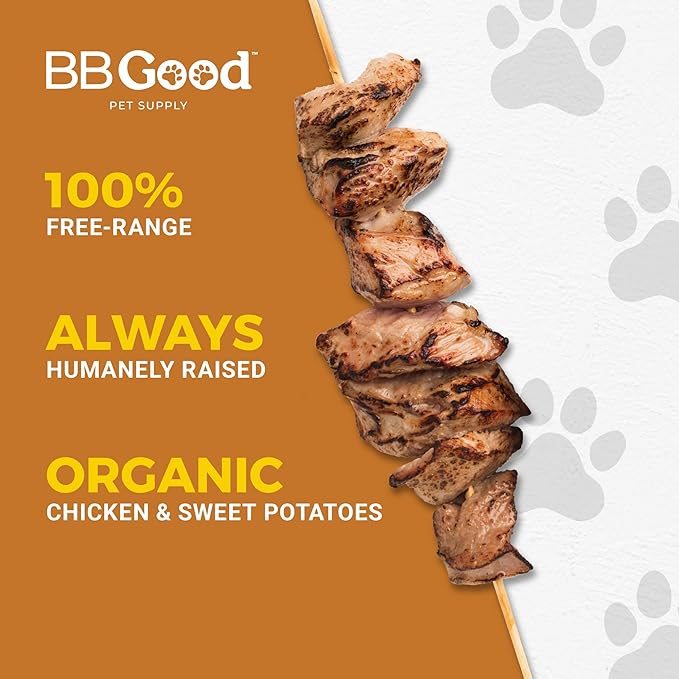 Dog Treats from ButcherBox - Organic Chicken and Sweet Potato Jerky Bites for Small and Large Dogs, Grain Free, Made and Sourced in The USA, 8 oz Bag (1 Count)