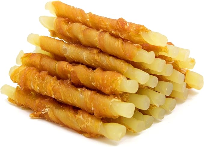 Jungle Calling Rawhide Free Healthy Treats for Dogs, Chicken Wrapped Cod Sticks Dog Treats, Soft Chewy Treats for Training Rewards, 10.6 oz (Chicken)