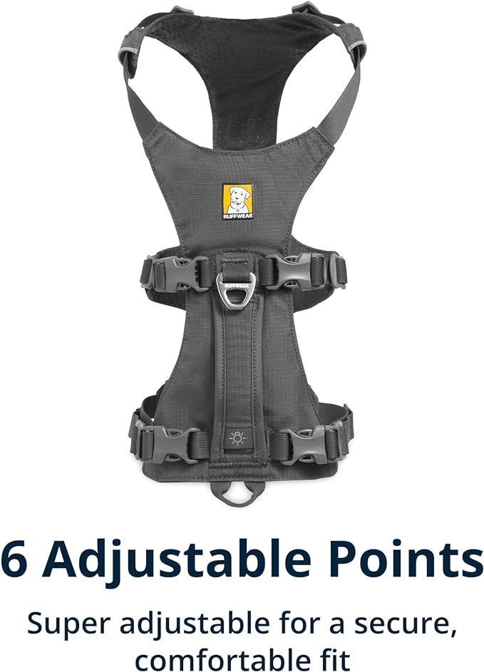 Ruffwear, Flagline Dog Harness, Lightweight and Reflective, No Pull Dog Lift Harness for Hiking, Running and Everyday Use, Granite Gray, Small