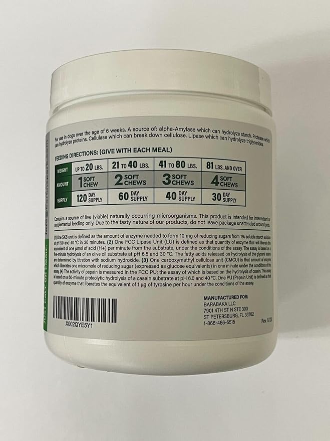 Dog Probiotic Chews - Gas, Diarrhea, Allergies - Enzymes + Prebiotics - Chewable Fiber - Digestion, Immunity - USA Made - 100 Ct - Chicken