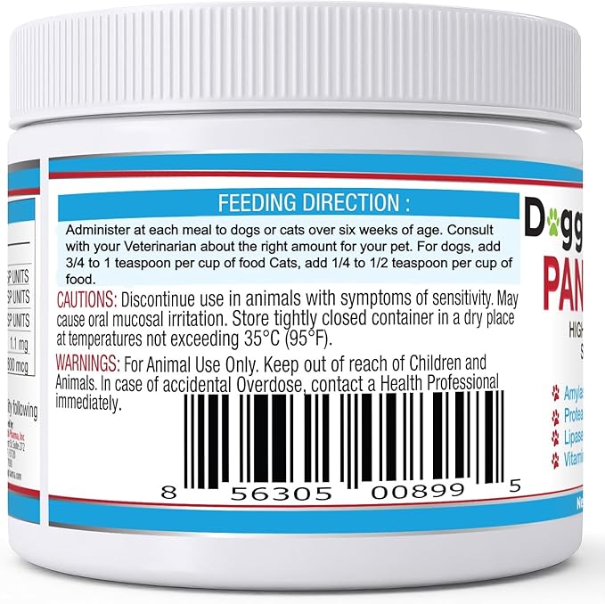 PancreaMax 10x Pancreatic Digestive Enzymes Supplement for Cats and Dogs(12 oz) Powder (Made in U.S.A).10x Pancreatin for Dogs Contain Pancreatic Enzyme | Pancreatin for Dogs (10x Porcine Pancreatin)
