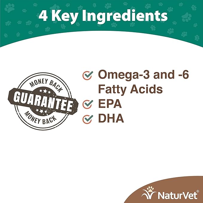 NaturVet – Salmon Oil Skin & Coat Plus Omegas – Supports Healthy Skin & Glossy Coat – Source of Omega-3 & 6 Fatty Acids – for Dogs & Cats (8.75 oz Oil)
