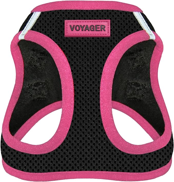 Voyager Step-in Air Dog Harness - All Weather Mesh Step in Vest Harness for Small and Medium Dogs by Best Pet Supplies - Pink Trim, L