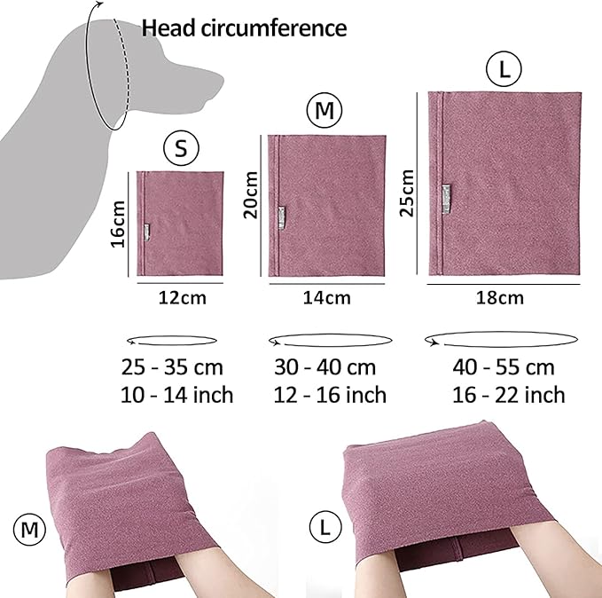 Dog Ears Cover for Bathing Drying and Grooming, Pet Hood for Anxiety Relief and Calming, Dog Ear Protector, Snood and Head Wear(Trumpet)